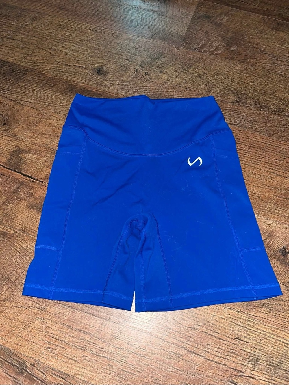 High-Waist Blue Women's Active Shorts - Unbranded